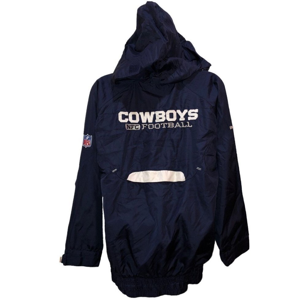 Dallas Cowboys Reebok NFL Boys Large Blue NFC Football Vented Jacket L 14 16